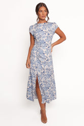 Lisbeth Midi Dress - Blue Floral